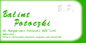 balint potoczki business card